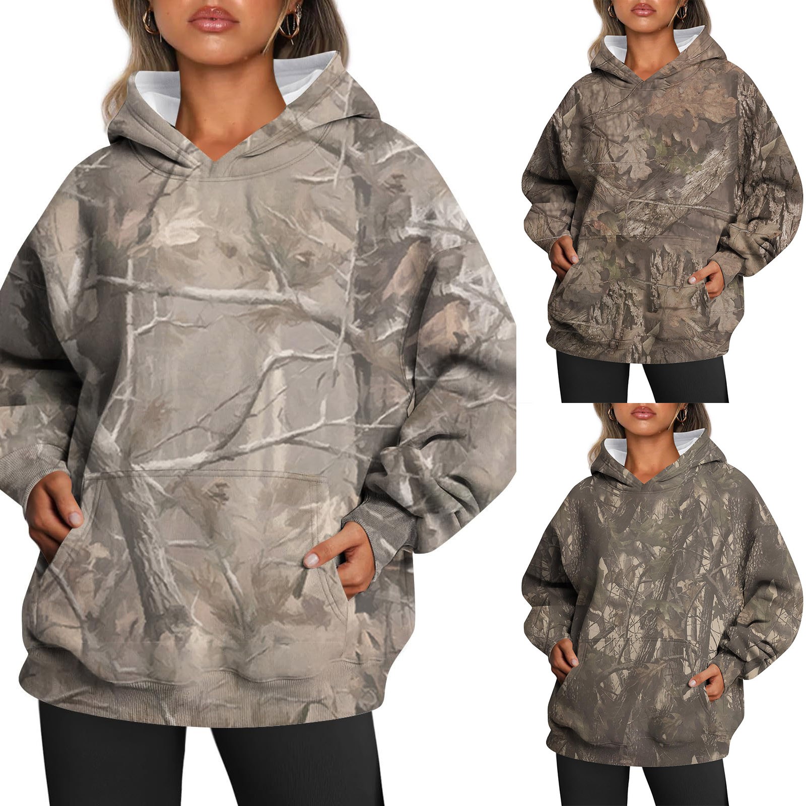 Kvinnokamo hoodie lönnlövtryck överdimensionerade huvjackor kvinnor Velor Jacket Long Zip Up Hoodie