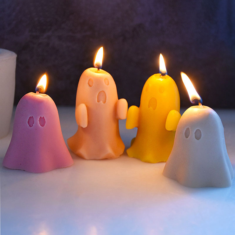 Halloween Ghost Candle Silicone Mold Ghost Face Puppet Handgjorda tvål Aromaterapiljus Making Harts Mold Festival Decor Gift