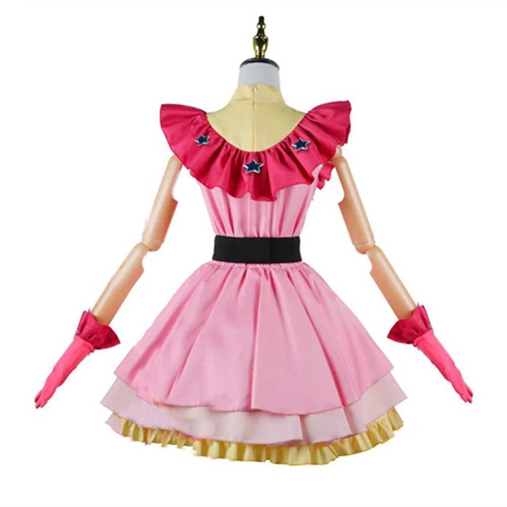 Anime kostymer anime oshi no ko ai hoshino cosplay costume klänning lolita kjol rosa uniform kanin hårnål halloween carnival party kläder 240411