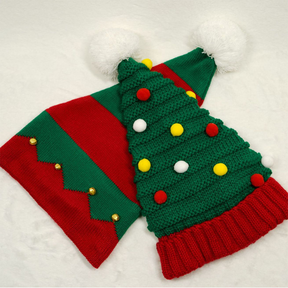 Custom Name Santa Hat Knit Christmas Hat Personalized Embroidered Santa Claus Hat Warm Bobble Hat Gifts Hat for Christmas Party