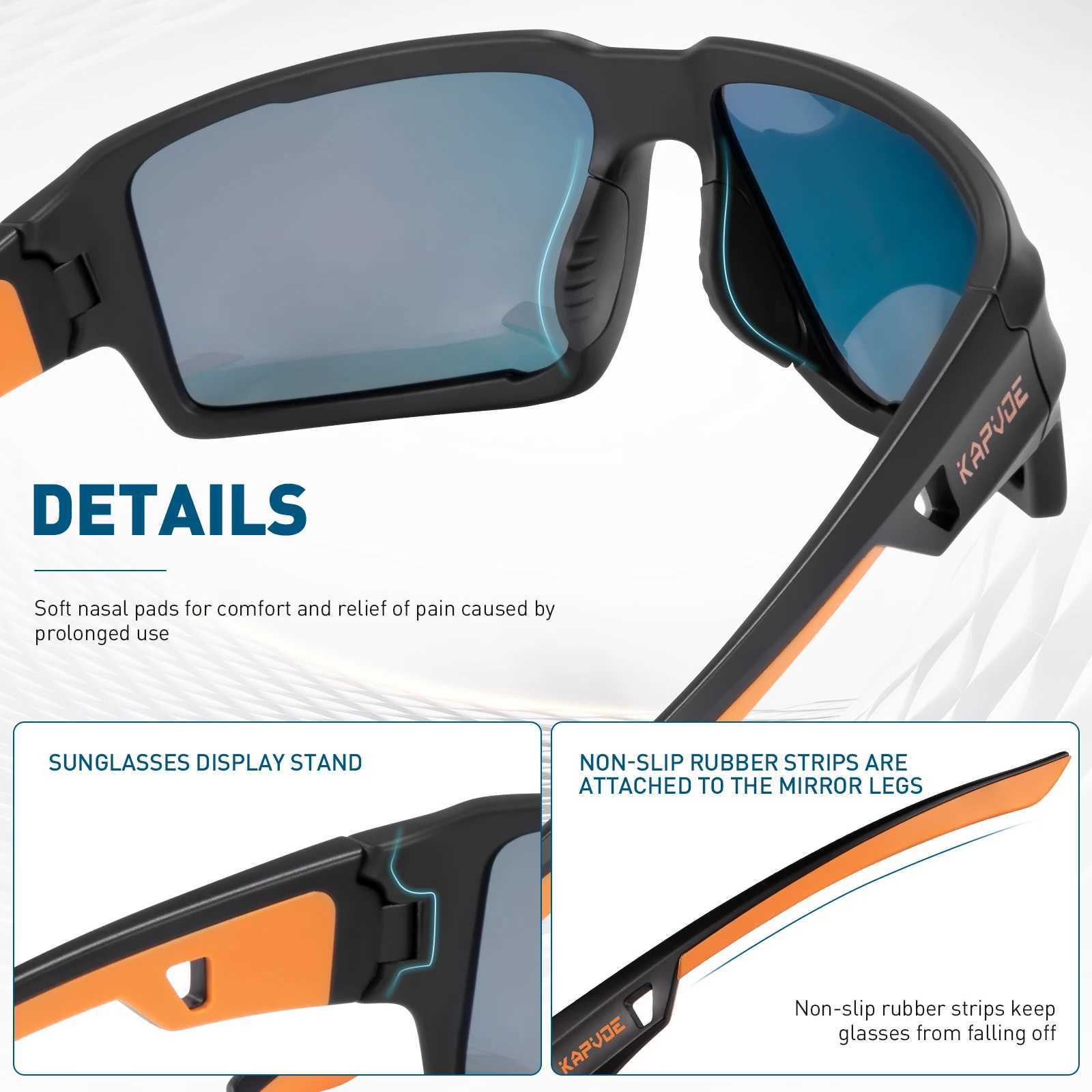 Sonnenbrille Kapvoe Polarisierte Sonnenbrille Radfahren Gläser Männer Fischerei Mountain Bike Bike Byewear Frauen Sportbrillen Straße Speed Skating 240412