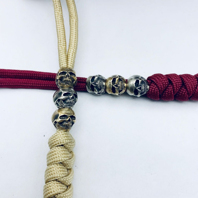 Paracord pärlor för smycken tillverkar leveranser mässing stamchef farao skalle spacer pärla diy armband gåvor tillbehör