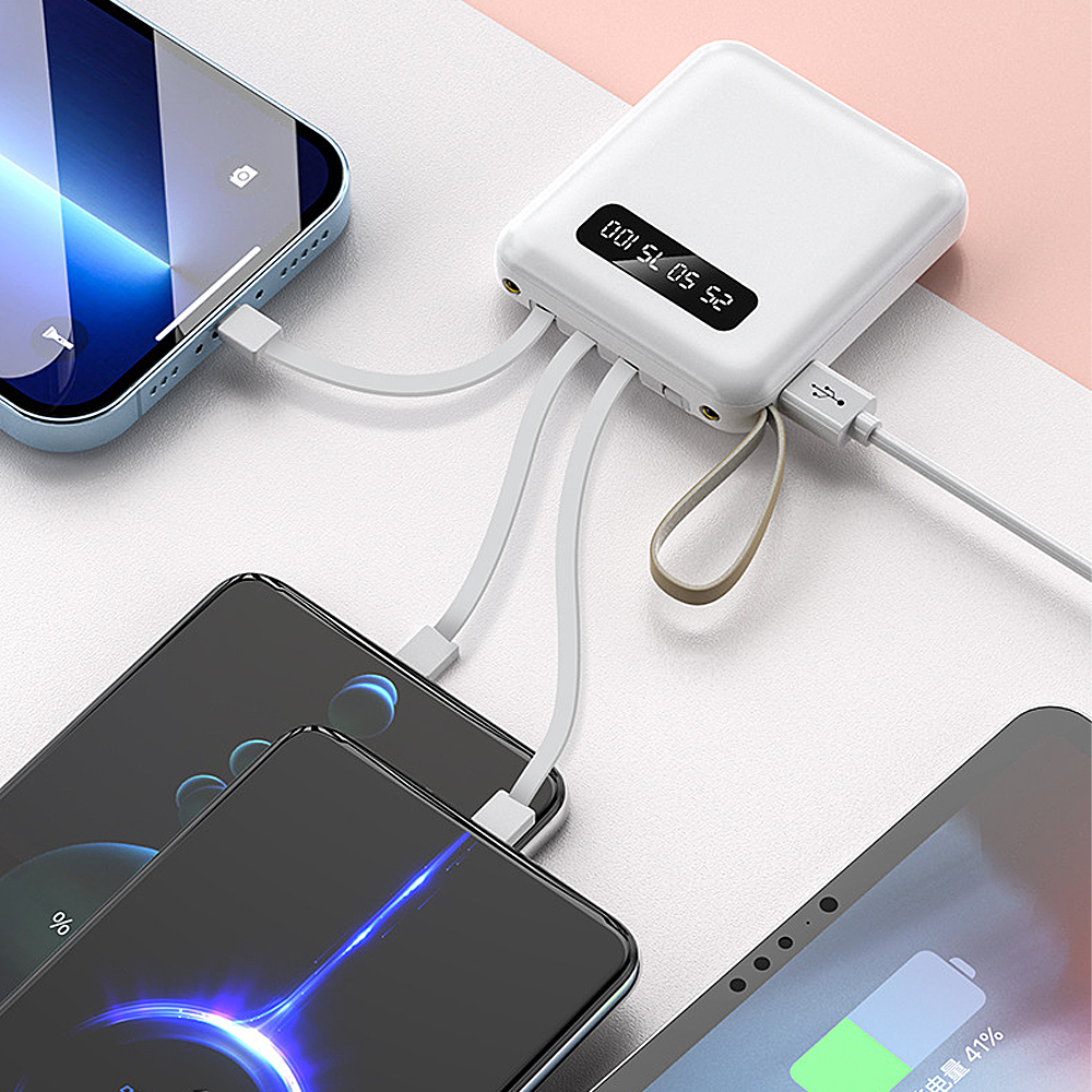 4000/6000mah mini güç bankası cep telefonu hızlı şarj harici pil taşınabilir acil durum kendi hattı mobil güç bankası 4 usb hediye