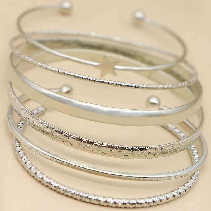 Pulseira /conjunto de pulseiras estelares para mulheres simples multicamadas multicamadas Baga