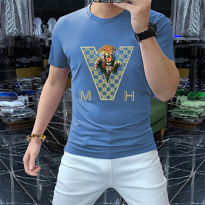 Yeni 2024 Moda Tasarımcı Erkek Tişörtleri Sıcak Drill Mektubu Man T-Shirt Pamuklu Tees Kısa Kollu Hip Hop Sokak Giyim Lüks Tshirts Boyut M-4XL