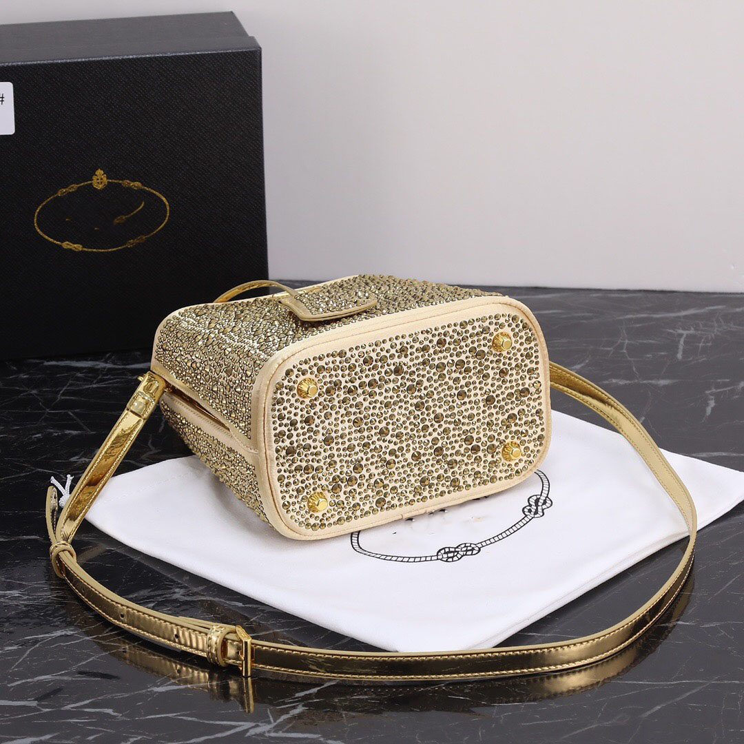 Mini Burce Bag Crystal Bankietowa torba imprezowa luksusowy projektant damski torebka crossbody w torbie pojedyncze ramię złota