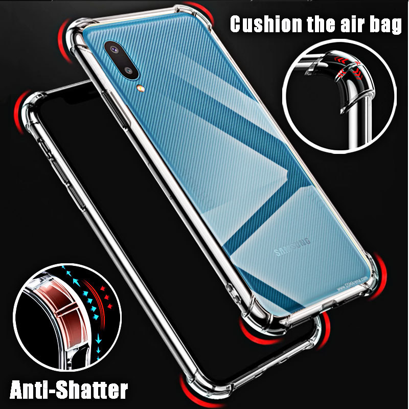 Para o Samsung Galaxy A02 Clear Phone Soft Case TPU transparente para Sumsung A 02 6.5 