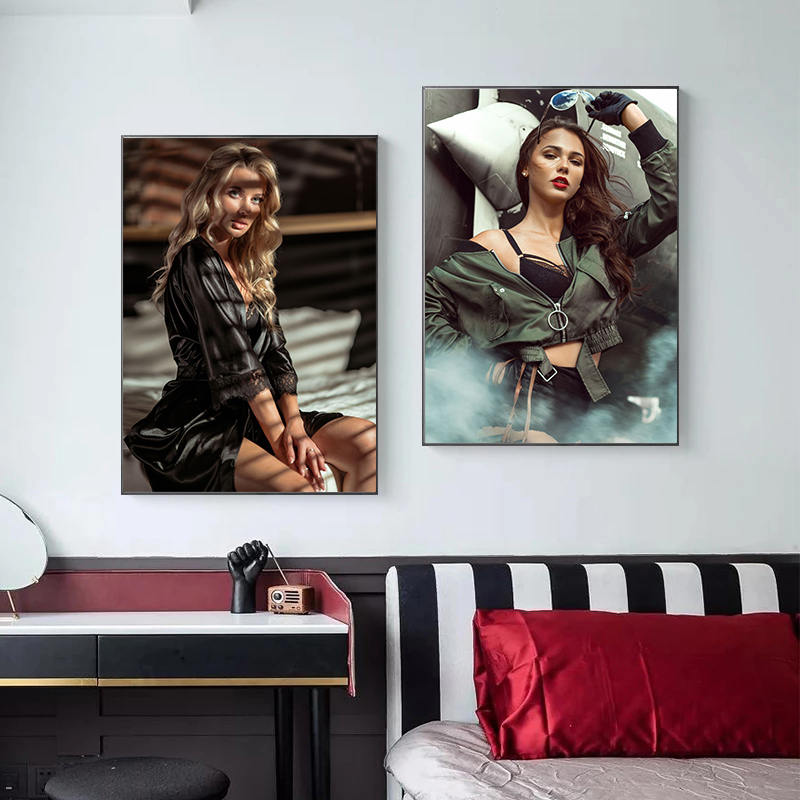 Modern Abstract Sexy Dream Chasing Beautiful Girl Portrait Canvas Painting Wall Art Living Room Bedroom Home Decoration