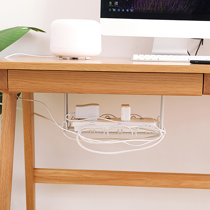 Under Desk Cable Management Tray Cord Organizer Wire Socket Hang Holder Power Strip Rack Punching Kitchen Storage Home Tools