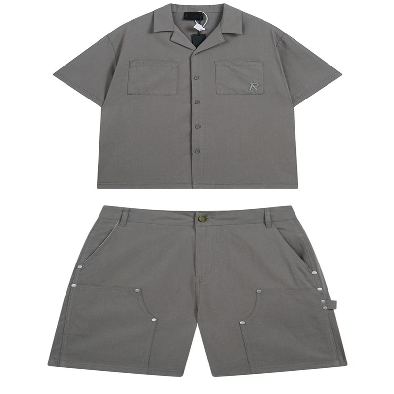 Repre Designer American Summer New Loose Casual Shirt Short Sleeve Cargo Shorts för män och kvinnor Fashion Suits-XL