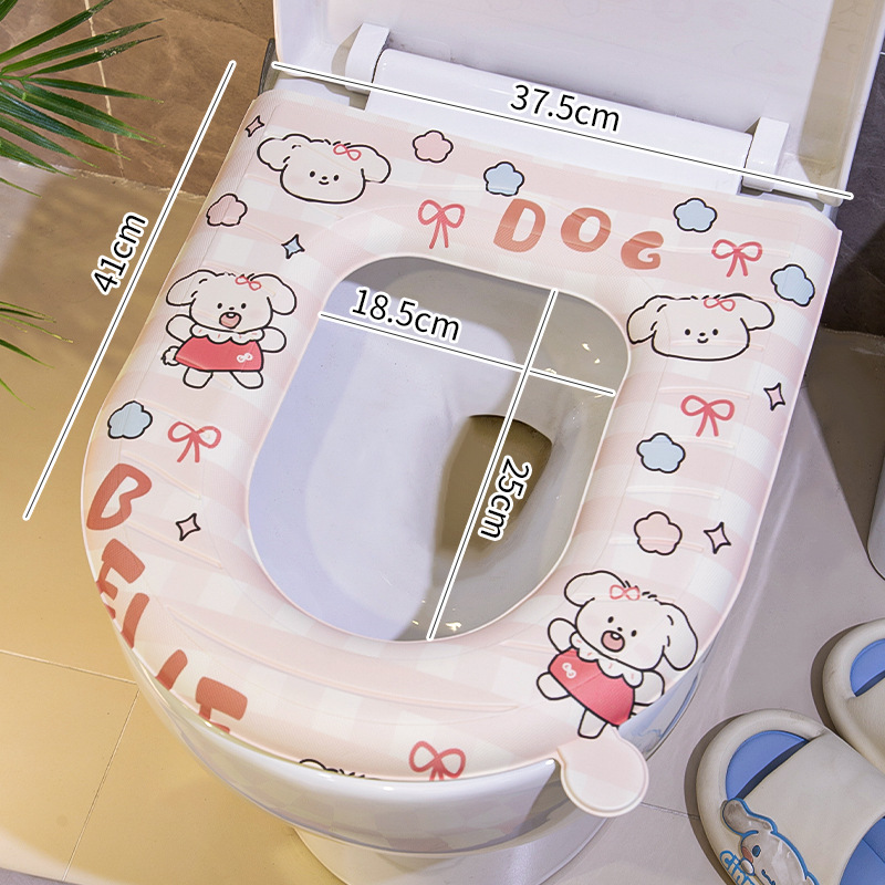 Mooie toiletbreker met handvat volle set kawaii waterdichte toiletbril mat voor woningdecor badkamer aasories eva wc mat
