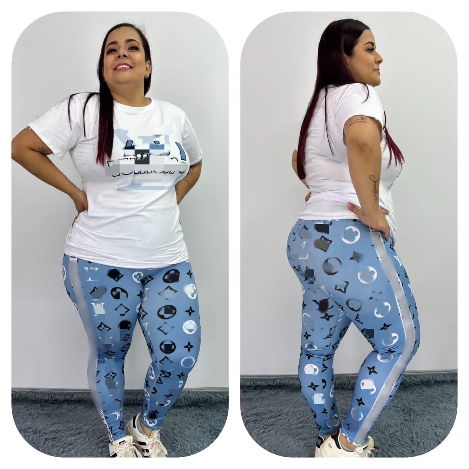 5xl plus size tracksuits feminino Camiseta casual de manga curta e calça de duas peças