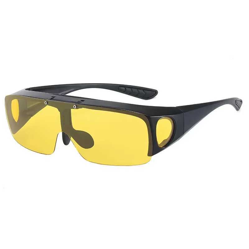 Lunettes de soleil verres de vision nocturne hommes anti-glare conduisant des lunettes à demi-cadre polarisés sports de soleil Lunettes de soleil UV400 Eyewear de jour et de nuit 24412