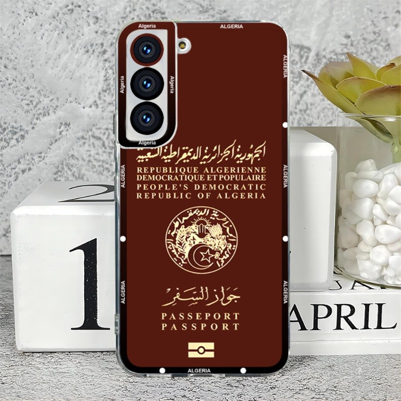 Algeria Passport Tshirt電話ケースSamsung S20 S21 S22 S23 A11 A13 A22 A32 A51 A52 Plus Ultra Angel Eyes Coque
