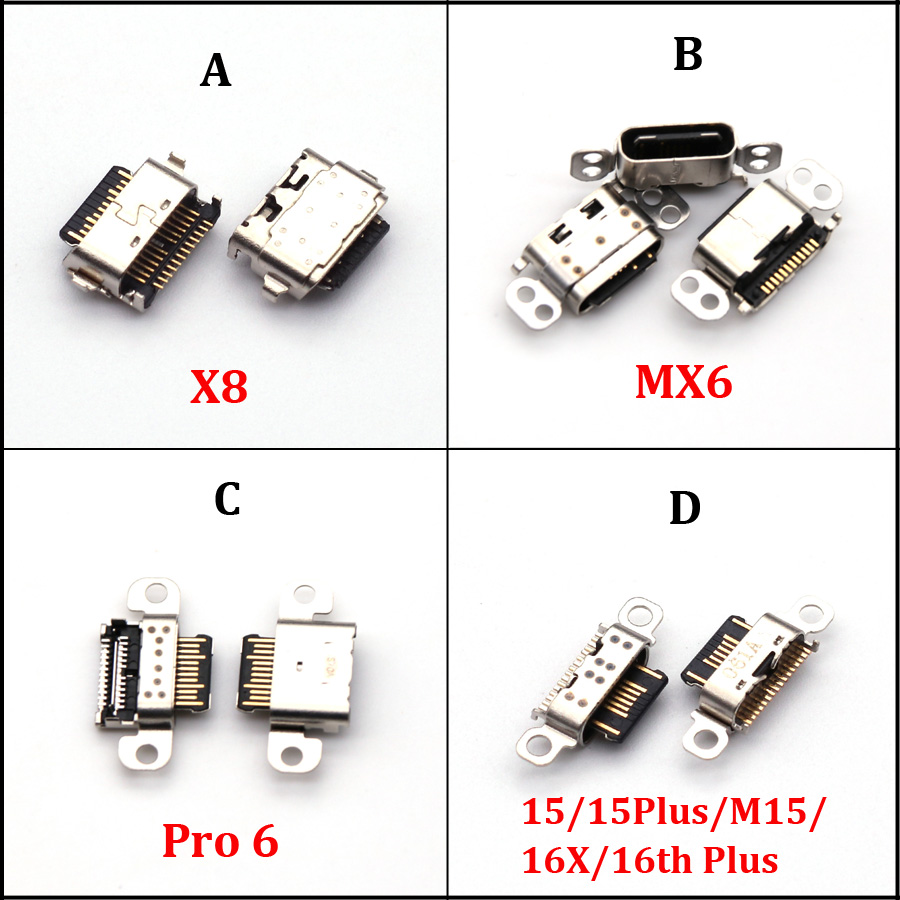 2st Type C för Meizu 15/15 Lite /16th Plus /M15 X8 Pro 6 MX6 Micro USB Jack Socket Connector Laddningsport Reparation