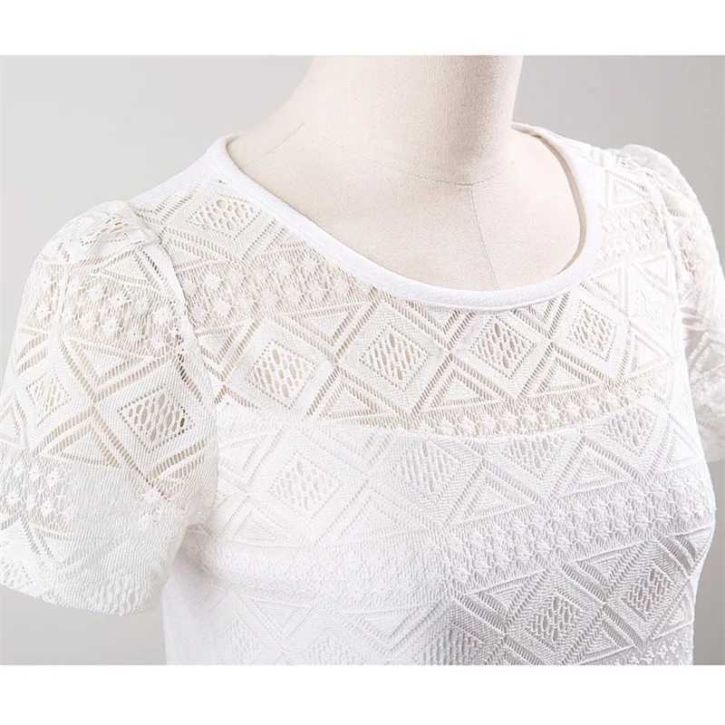 Women's Blouses Shirts New Women Chiffon Blouse Lace Crochet Female Korean Shirts Ladies Blusas Tops Shirt White Blouses Slim Fit Tops 240411