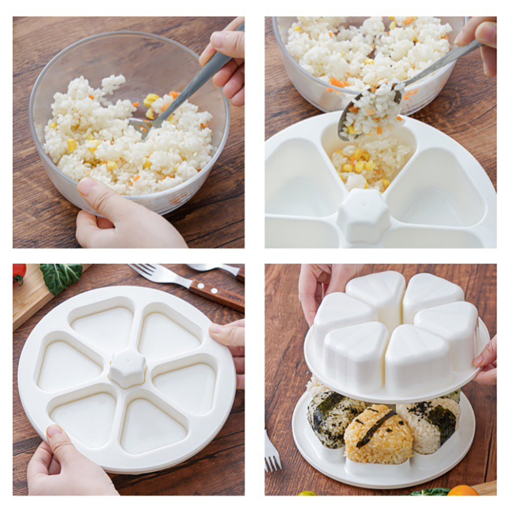 DIY 6 Hohlraum Sushi Form Dreieck Reisball Sushi Maker Set japanische Küchenwerkzeuge Bento Box Essen Vorräte Küchenzubehör