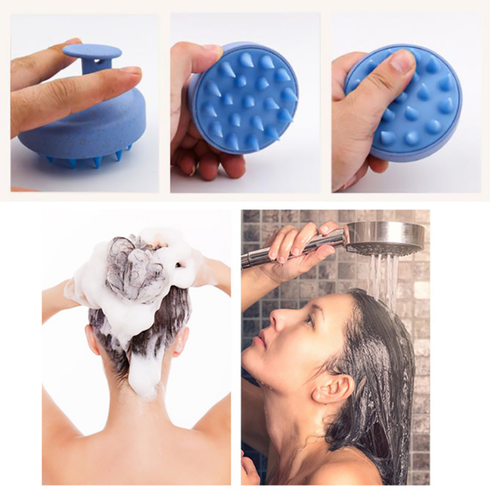 Silicone Shampoo Brush Head Scalp Massage Comb Hair Washing Comb Body Massage Brush Bath Shower Brush Bathroom Accessories