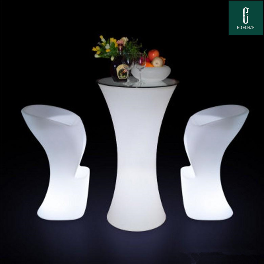 Table basse lumineuse rechargeable Tablette d'éclairage Cocktail Table / chaise pour le bar à la maison Décoration du jardin