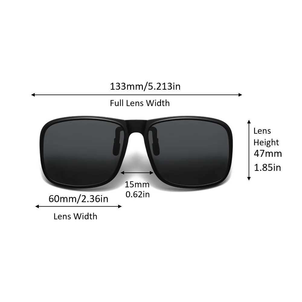 Sunglasses VIVIBEE Polarized Flip Up Clip On Sunglasses for Driving Dark UV400 Photochromic Anti Glare Lens MyopiaSun Glasses Car Driver 240412