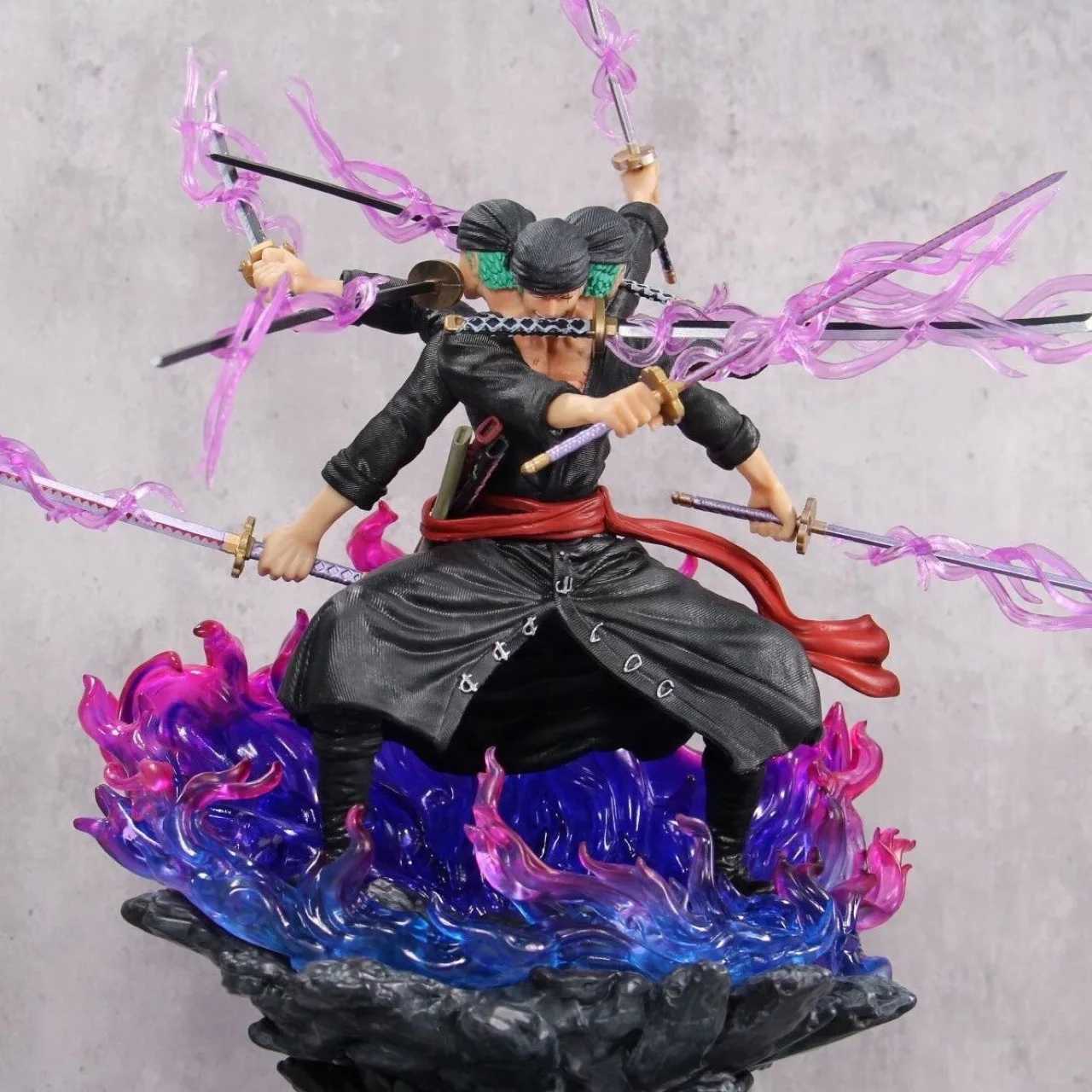 Comics Heroes 40cm Anime One Piece Zoro Figur Wano Onigashima 9 Swords Style Action Figur Pvc Statue Model Collectible Decoration Toy Gift 240413