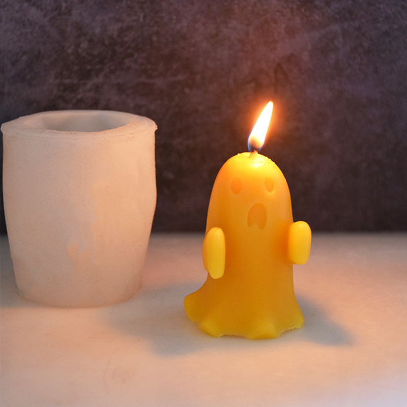 Halloween Ghost Candle Silicone Mold Ghost Face Puppet Handgjorda tvål Aromaterapiljus Making Harts Mold Festival Decor Gift