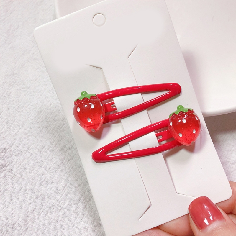 L93F Hair Clips 3D Strawberry Hairspins Mooie Bronettes Fruithars zijclip