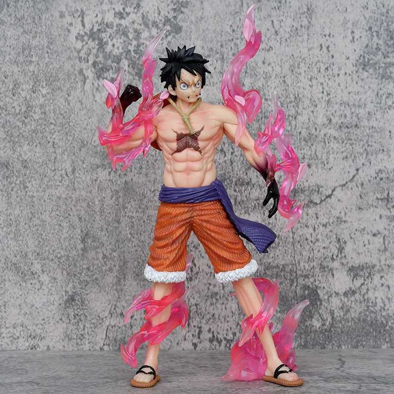 Комиксы Герои Одно изделия фигуры Busoshoku Haki Emission Monkey D Luffy Action Figure Collection 32 -сантиметровый Gear Second Luffy State Model Toys 240413