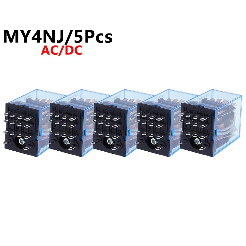 MY4一般的な小型電磁リレー電源リレーAC12V / 24V / 110V 220VリレーMy4nj Coil 4NO 4NCリレー