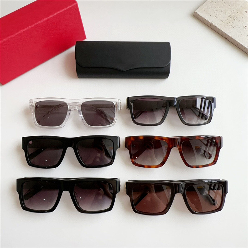 Новый дизайн моды Square Sunglasses 0490S Классическая ацетатная рама Простой и популярный стиль Универсальный наружный UV400 защитные очки