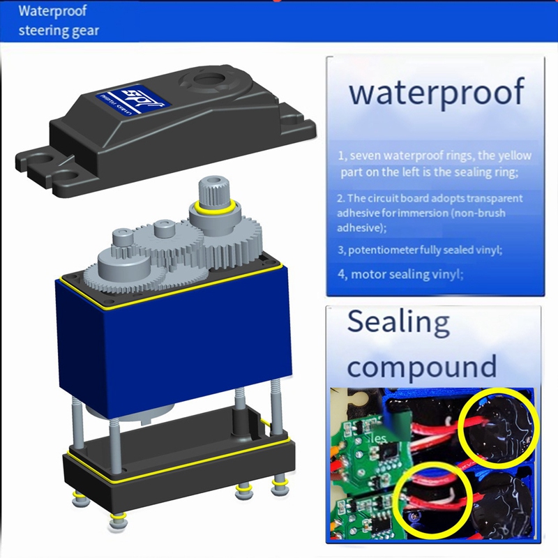 180 W Corque élevé 35 kg Sécripteur numérique en métal étanche pour 1/8 1:10 RC ROBOT SASQUATCH Durable Easy To Utilisation