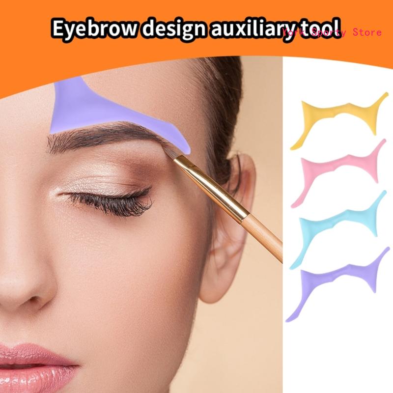 Silicone réutilisable Washable Aid Cur crayon rapide pochoir rapide pour les sourcils de forme eye-liner à fard à paupières Contouring Lip