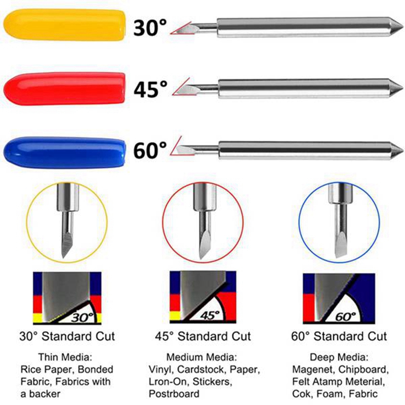 30/45/60 gradi Roland Cricut Cricut Plotter Plotter Vinile Blade Blade Cricut Macelling Cutter Strumenti di intaglio