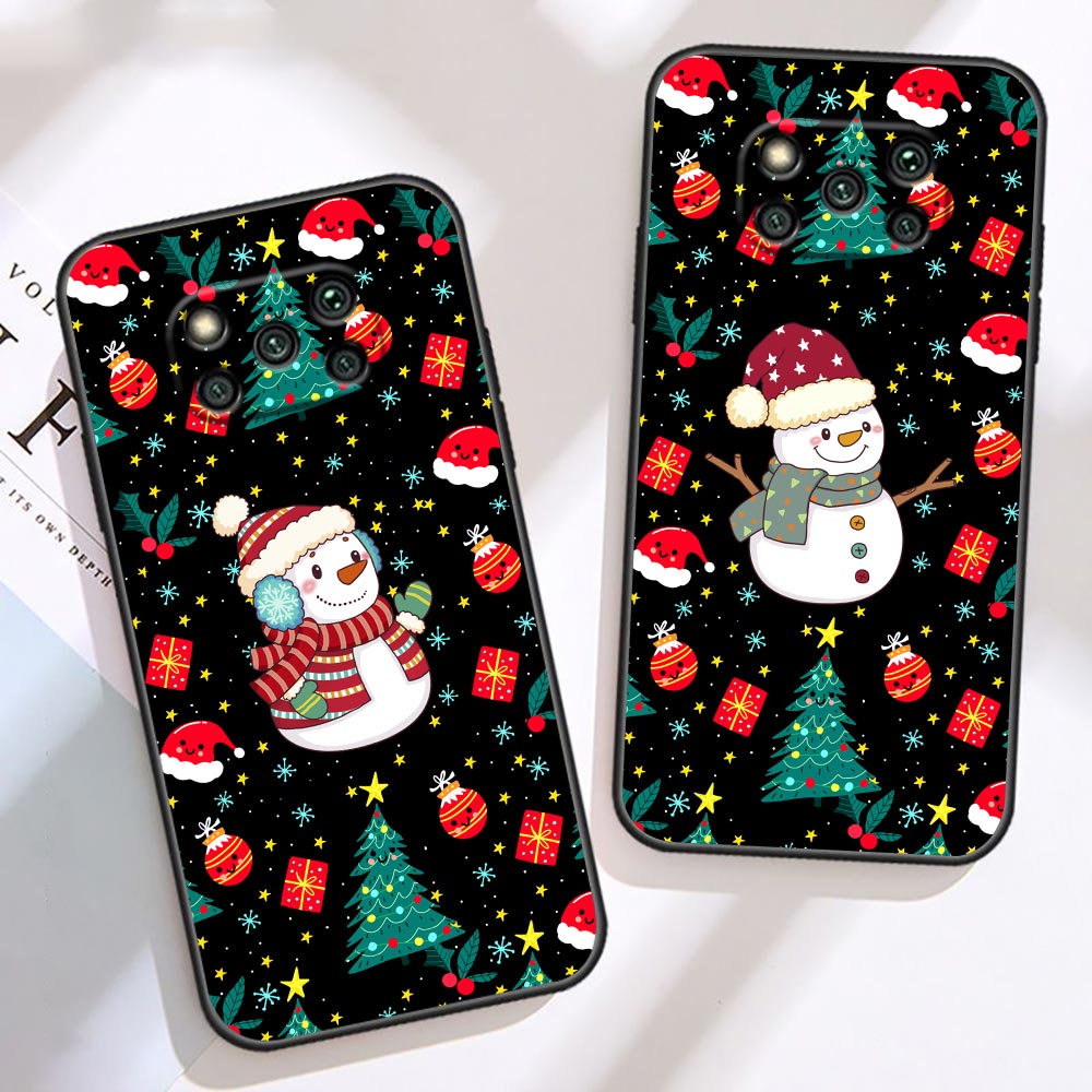 Joyeux Noël cadeau Santa Claus pour Xiaomi Poco x5 x4 x3 M5 M4 M3 F5 F4 F3 GT NFC Black Shark 5 Mix 3 4 Case Funda Shell