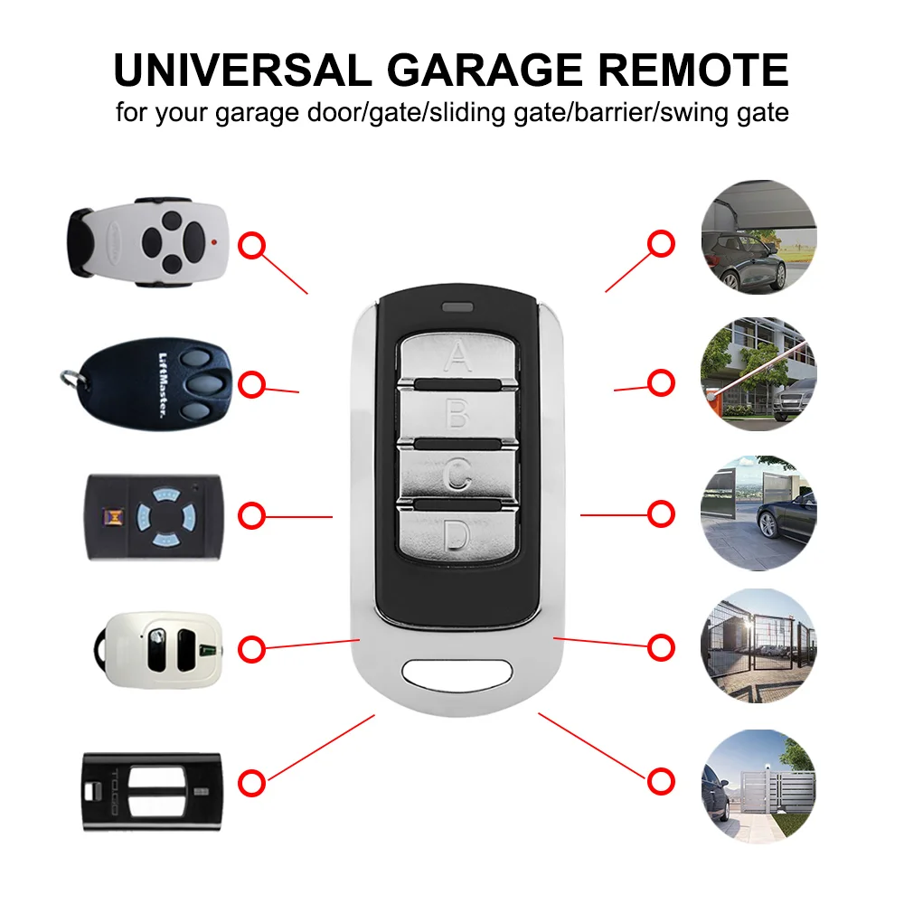 Anneaux multifréquence 280 MHz à 868 MHz Porte de garage Porte télécommandée Duplicator Keychain Ouvre-commandes 433 MHz Clone