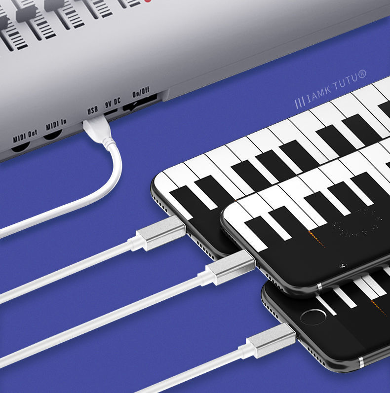 3 в 1 USB B OTG Piano Cable для iPhone MIDI USB Инструментальная клавиатура Электронный пианино подключить барабан