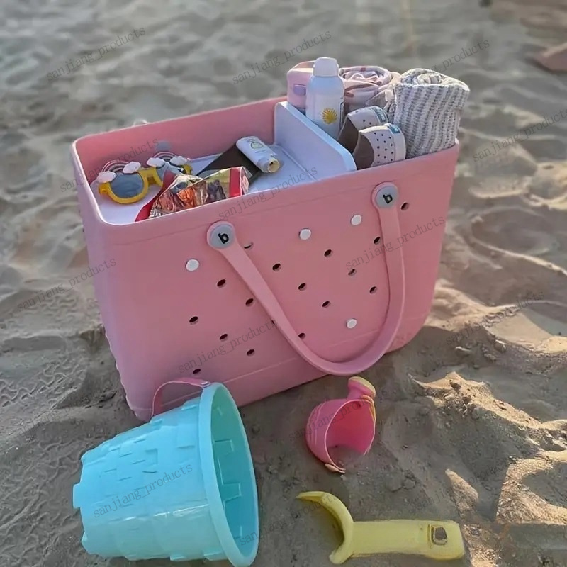 Bolsa de diseñador Bolsa de goma Bolso Bolso de lujo Gran capacidad Inyección de bolso de compras Bolso de playa Moldeado Baqueta de cesta Bag Pelato de vacaciones Operación de vacaciones