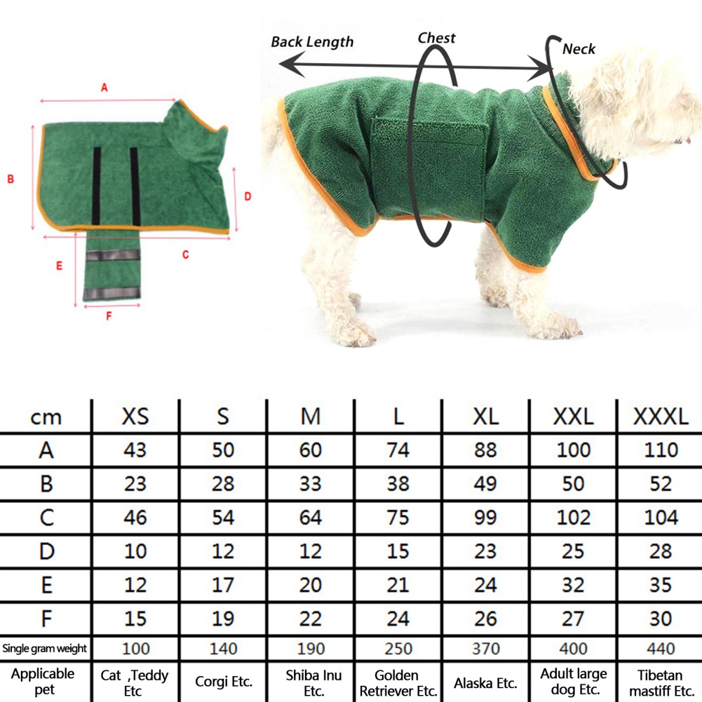 Pain de peignoir pour animaux de compagnie de séchage de peat à manteau doux.