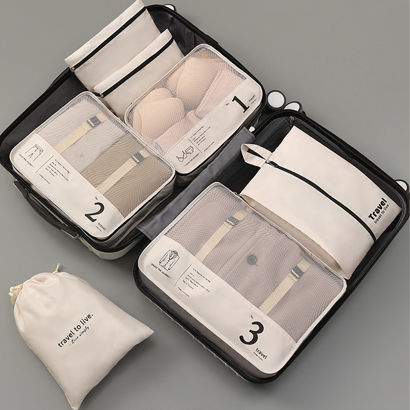 Travel Organizer Set Packing Cubes Foldable Luggage Organizer Clothes Storage Bag Portable Lightweight Suitcase Bag