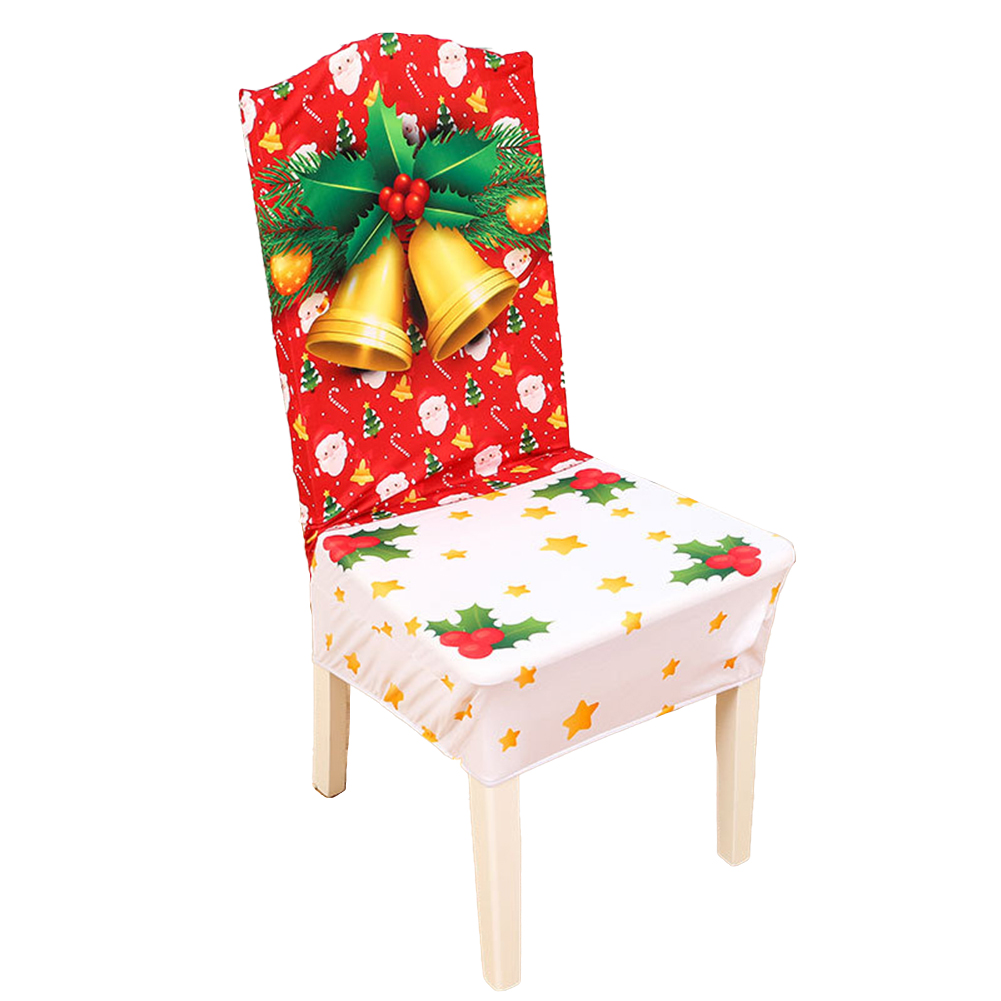 Julmatsstolskydd Stretch Xmas Seat Cover borttagbar tvättbar stolstolskydd täcker 2024 Nyårsheminredning