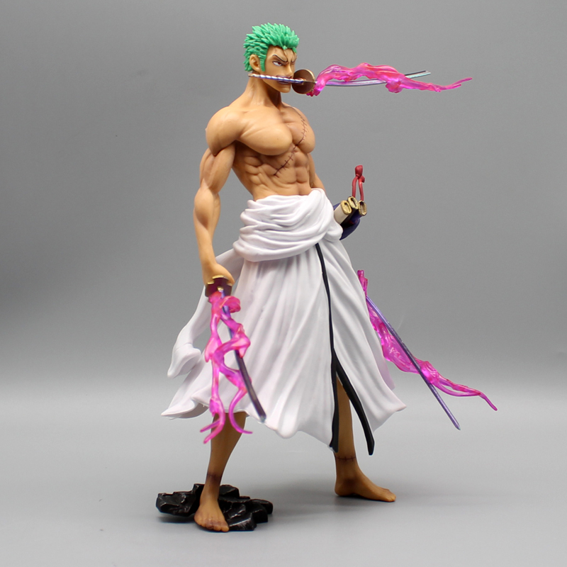 Ein Stück Abbildung 24 cm Roronoa Zoro Anime -Figuren Ghost Back Zoro Figurine PVC Statue Model Dolls Sammlerschreibtisch Decora Geschenk