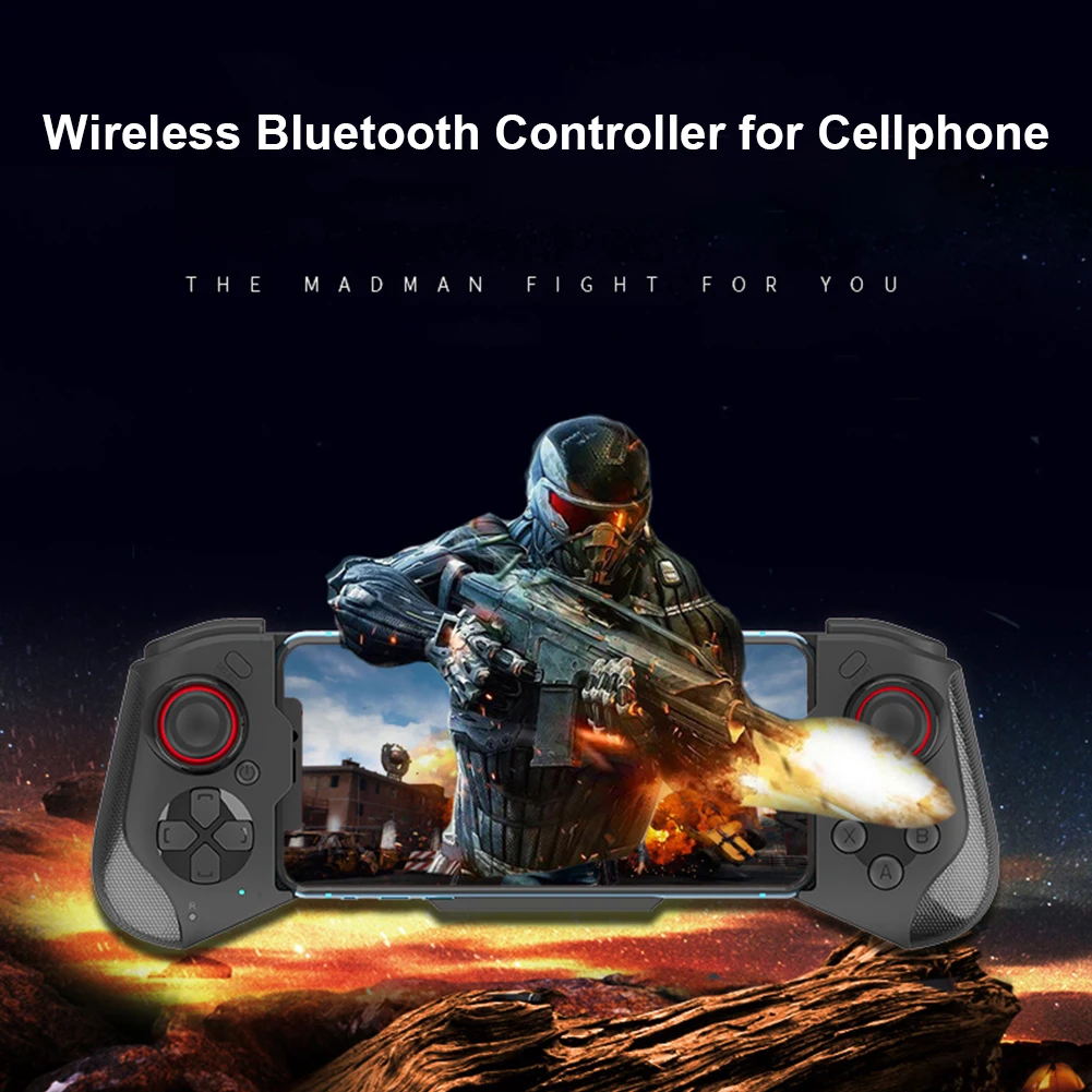 GamePads Télescopic Bluetooth Compatible Controller de jeu sans fil GamePad Trigger Joystick Joypad pour PUBG Mobile iOS Android Phone