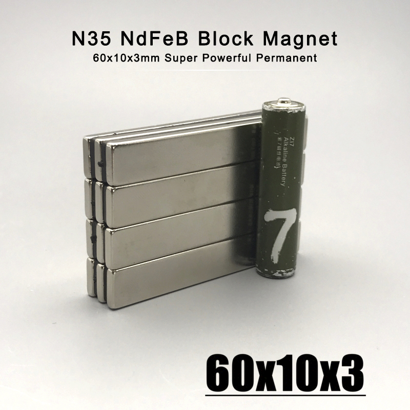 1/3/5/60x10x3mm Neodym Material 60*10*3 mm Ndfeb N35 Magnete Starke Blockmagnet Magnetmaterialien Imanes 60*10*3