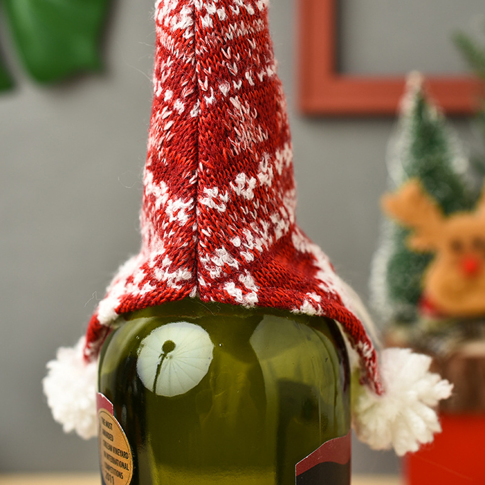 Christmas long chapeau gnomes couverture de bouteille de vin mignonne jolie bouteille de bouteille pour halls halls restaurants