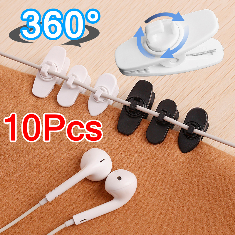 Earphone Cable Wire Clip Cord Collar Plastic Nip Clamp Organizer Holder Headset Audio Line Protable Earbuds clip for MP3 Phone