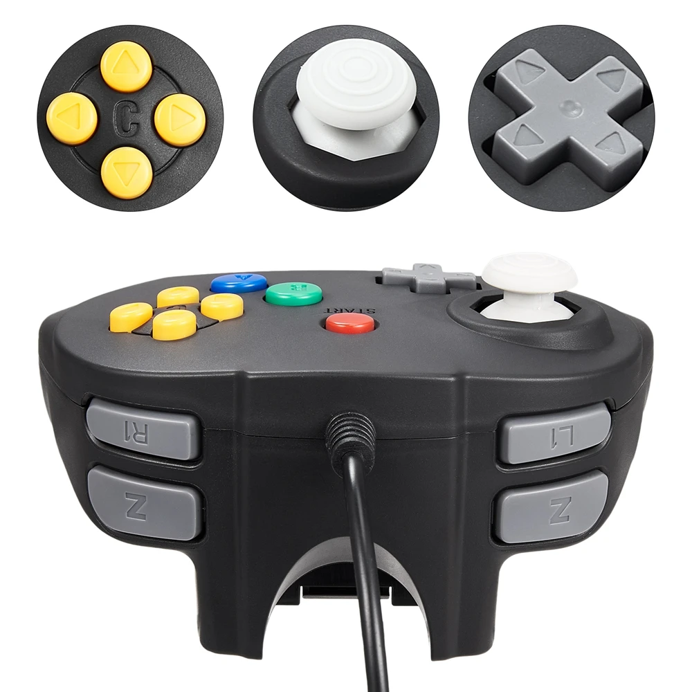 GamePads Miadore 2パックレトロN64コントローラーワイヤードクラシックミニゲームパッドリモートアップグレードされた日本のデザインジョイスティックウルトラN64コンソール