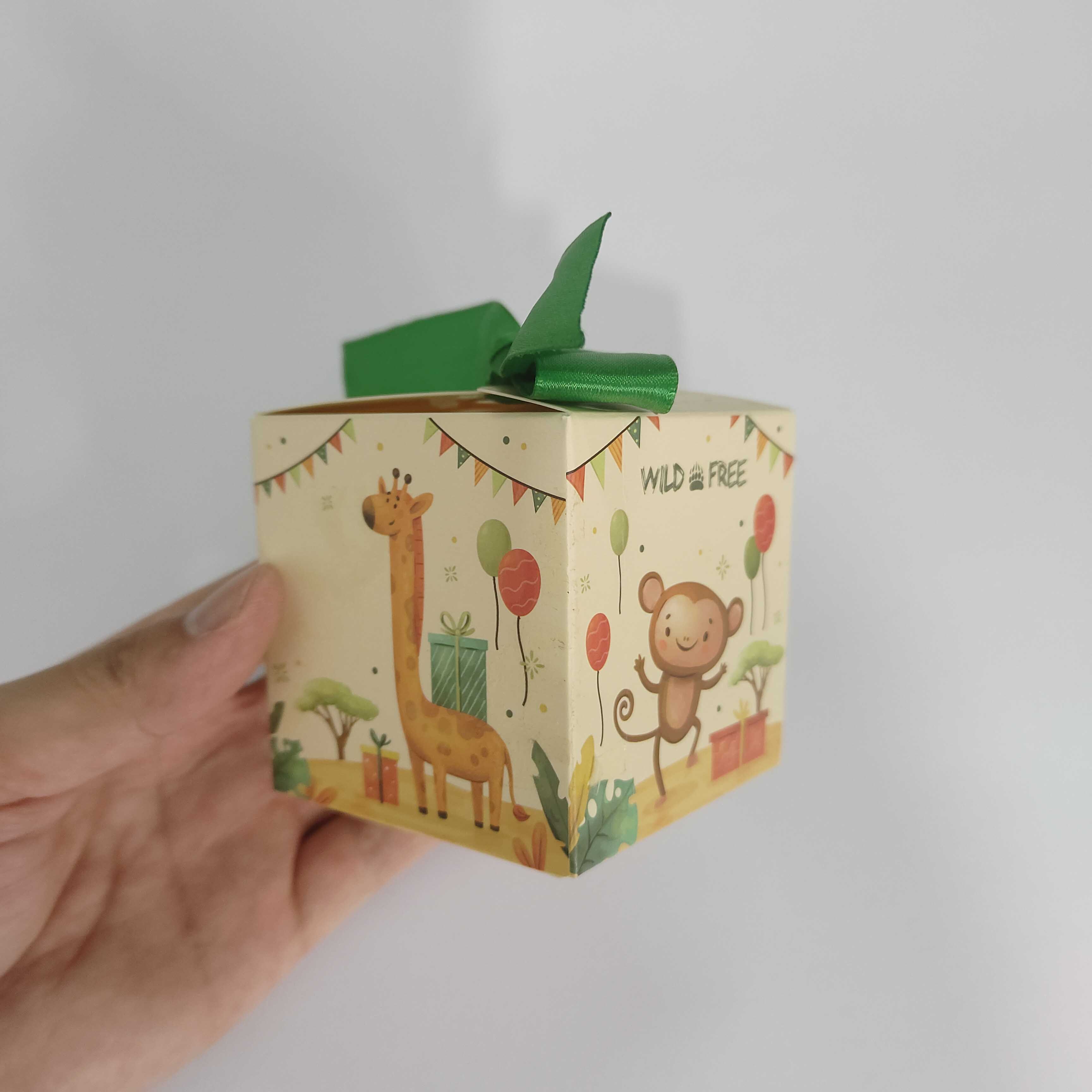 safari mini boîte de bonbons en papier pour les animaux de jungle d'été fête à thème faveur pour bébé fille 2ème anniversaire décoration cadeau invité