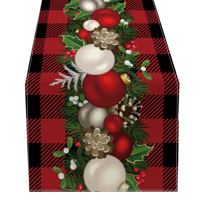 Colorful Christmas Tablecloth Table Runner Home Party Decorations Table Cover Add to Your Festive Gatherings