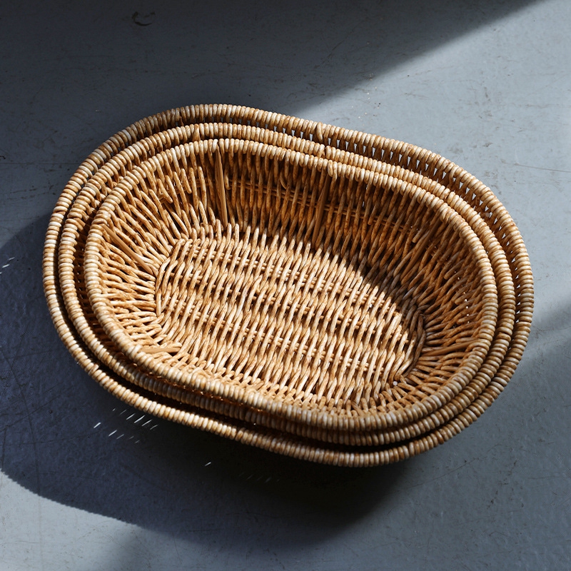 Paniers de rangement tissé Kitchen Organisateur Panier de nourriture Panier de nourriture Snack Fruit Organisateur Bureau Strange Terne de rangement Panier Panier Rangement