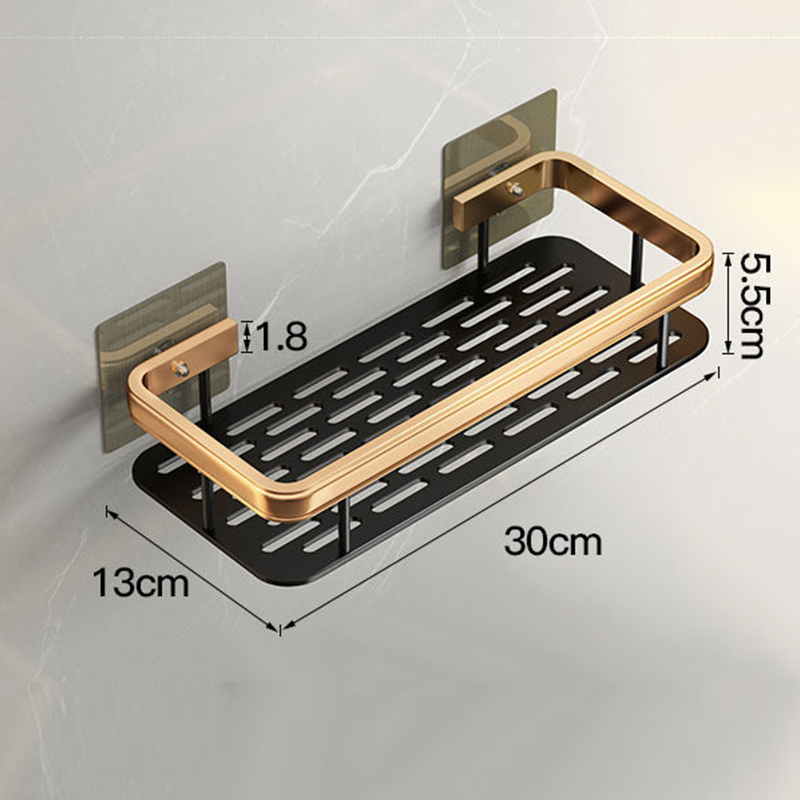 Keukenopslag badkamer planken organisator aluminium legering douchebeperking accessoires shampoo rek multi-scenario geen boorplank